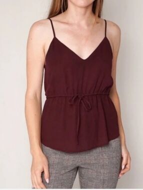 ARITZIA Babaton Warren Sleeveless Blouse Tank Top Camisole Burgandy